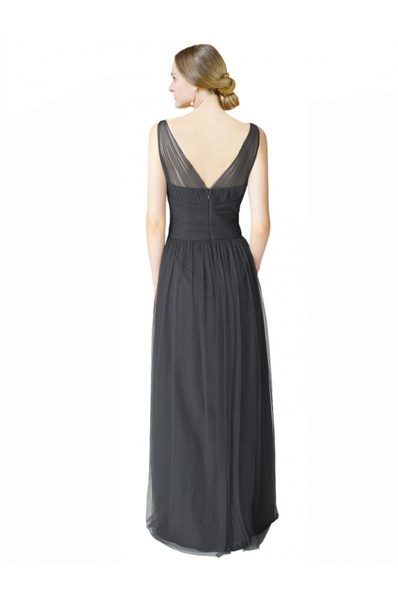 Tulle Sweetheart V-Back A-Line Pewter Formal Dress / Bridesmaid Dress Derby