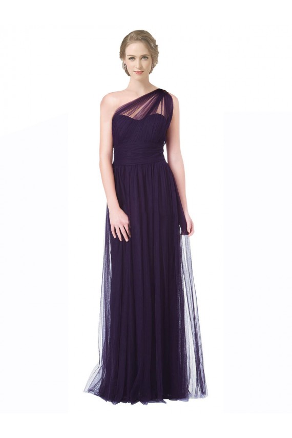 Tulle Sweetheart A-Line Plum Bridesmaid Dress Derby