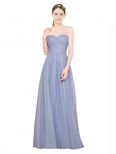 Tulle Strapless Low Back A-Line Light Sky Blue Formal Dress / Bridesmaid Dress Derby