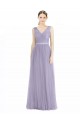 Tulle V-Neck V-Back A-Line Lilac Bridesmaid Dress Derby