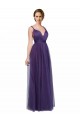 Tulle Bateau Neck Low Back A-Line Purple Bridesmaid Dress Derby