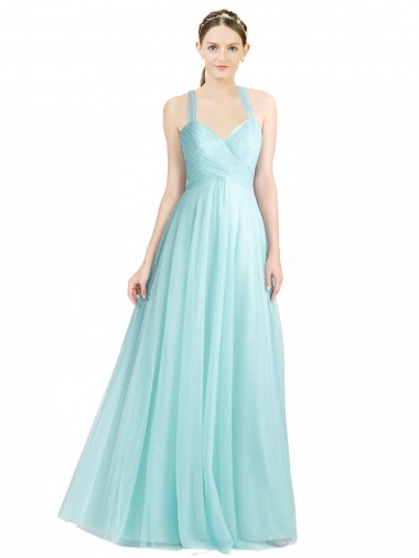 Tulle Sweetheart Low Back A-Line Mint Green Bridesmaid Dress Derby