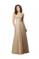 Tulle & Lace V-Neck V-Back A-Line Champagne Bridesmaid Dress Derby