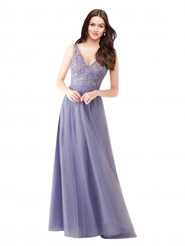 Tulle & Lace Sweetheart V-Back A-Line Formal Dress / Bridesmaid Dress Derby