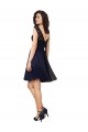 Tulle & Lace Bateau Neck V-Back A-Line Dark Navy Bridesmaid Dress Derby