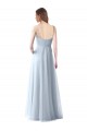Soft Tulle V-Neck A-Line Light Sky Blue Bridesmaid Dress Derby