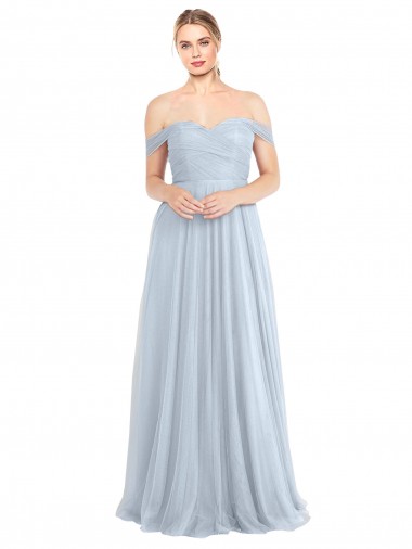 Tulle Strapless A-Line Light Sky Blue Evening Dress / Bridesmaid Dress Derby