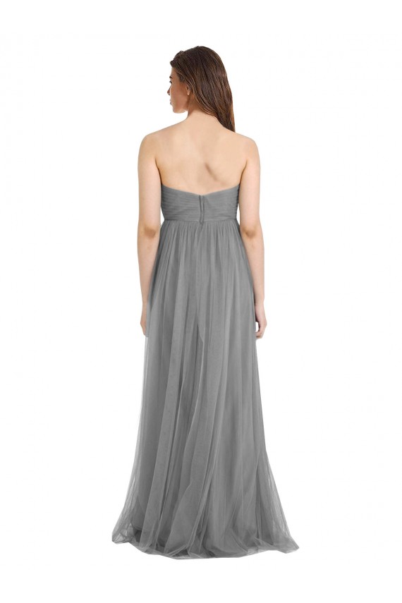 Tulle Sweetheart A-Line Slate Grey Bridesmaid Gown Derby