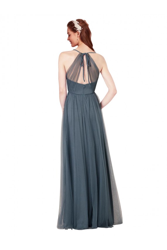 Tulle Sweetheart Keyhole Back A-Line Burgundy Bridesmaid Dress Derby