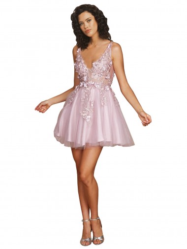 Tulle V-Neck V-Back A-Line Bridesmaid Dress Derby