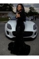 Velvet Sequin One Shoulder Sheath Black Prom Dress Derby
