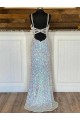 Velvet Sequin V-Neck Sheath Evening Gown / Prom Dress Derby