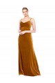 Stretch Velvet Cowl Neck A-Line Gold Prom Dress / Bridesmaid Dress Derby