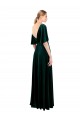 Stretch Velvet V-Neck V-Back A-Line Dark Green Prom Dress / Bridesmaid Dress Derby