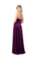 Stretch Velvet V-Neck Open Back A-Line Grape Formal Evening Gown / Prom Dress / Bridesmaid Dress Derby