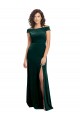 Stretch Velvet Square Neck A-Line Dark Green Formal Evening Gown / Prom Dress / Bridesmaid Dress Derby