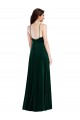 Stretch Velvet High Neck A-Line Dark Green Semi Formal Evening Dress / Prom Dress / Bridesmaid Dress Derby