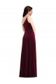 Stretch Velvet One Shoulder Trumpet Burgundy Black Tie Evening Dress / Prom Dress / Bridesmaid Dress Derby