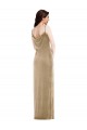 Stretch Velvet One Shoulder Sheath Champagne Black Tie Evening Gown / Prom Dress / Bridesmaid Dress Derby