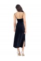 Stretch Velvet Cowl Neck Low Back Column Dark Navy Formal Evening Gown / Prom Dress / Bridesmaid Dress Derby