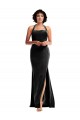 Stretch Velvet Halter Neck Low Back Mermaid Black Formal Evening Gown / Prom Dress / Bridesmaid Dress Derby