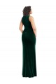 Stretch Velvet Square Neck Trumpet Dark Green Semi Formal Evening Dress / Prom Dress / Bridesmaid Dress Derby