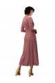 Stretch Velvet V-Neck A-Line Cinnamon Rose Black Tie Prom Dress / Bridesmaid Dress Derby