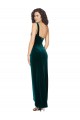 Stretch Velvet One Shoulder Low Back Sheath Dark Green High Low Evening Gown / Prom Dress / Bridesmaid Dress Derby