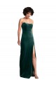 Stretch Velvet Strapless Low Back Sheath Dark Green Black Tie Evening Gown / Prom Dress / Bridesmaid Dress Derby